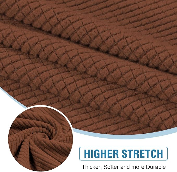 H.VERSAILTEX Sectional Couch Covers 1 Piece Chaise Slipcover L Shape Separate Cushion Couch Cover for Both Left/Right Sectional Couch (Seat Only: 1 Chaises, Caramel) - Image 5