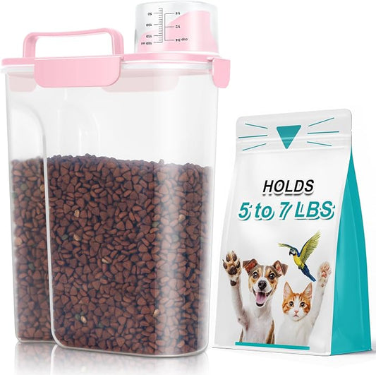 TBMax Cat Dog Food Container 5 to 7 lbs, Secondary Pet Food Storage Beyond a Large Dog Food Bin for Daily Use, Easy-Pouring Bird Seed Dispenser, Portable Travel Kibble Container for Outdoor Feeding by TBMax
