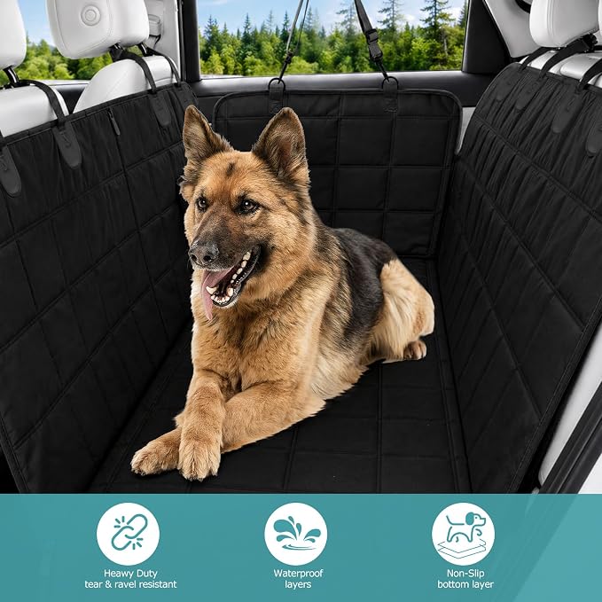 Bark Lover Dog Car Seat Covers for Back Seat, Spill-Resistant Car Seat Protector for Dogs Hammock for Cars Trucks SUV, Full Coverage Protection for Your Vehicle Interior - Image 3
