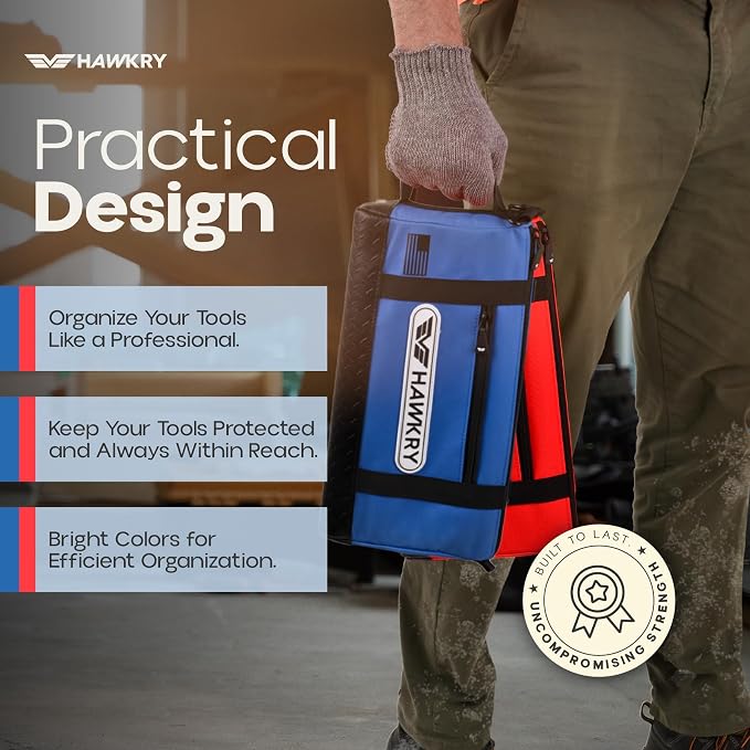 HAWKRY Oxford Waterproof Tool Bag Set of 2 – Small Tool Bag and Tool Pouch, Fishing Bag, Travel Pouch, Compact, Durable Small Travel Bag, Multipurpose Tool Bags for Men for Work, Fishing and Travel - Image 6