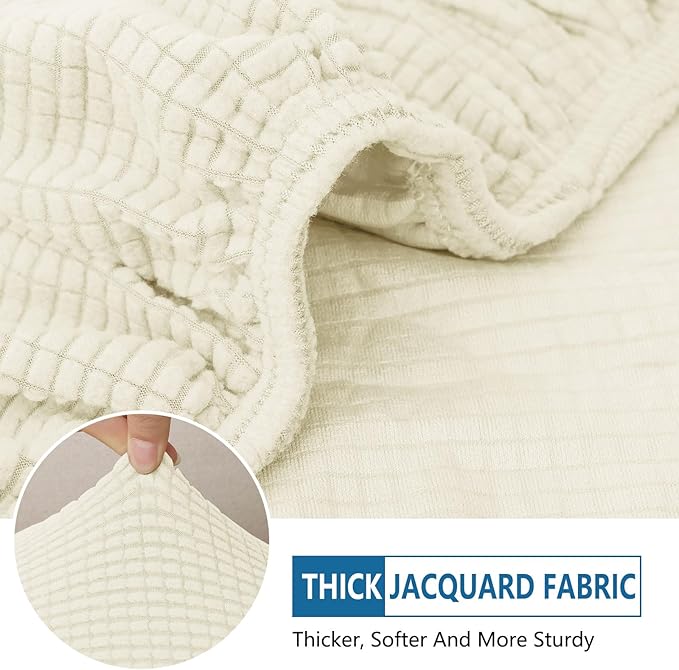hyha Waterproof Couch Cushion Covers for Pets, Non Slip Sofa Seat Cover | Stretch Jacquard Fabric, Elastic Bottom, Non Slip Fit, Waterproof Protection, Pet Hair Protection (1 Piece for Backrest M) - Image 5