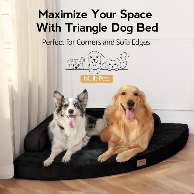MEKIY Orthopedic Waterproof Dog Bed with Sides for Large Medium Dogs | Egg Crate Foam, Waterproof Liner, Anti-Slip Bottom, Space-Saving, Perfect for Corners and Sofa Edges, 35 x 35 Inch - Image 4