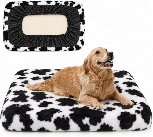Waterproof Dog Bed Cover Replacement, Luxury Faux Fur Calming Pet Bed Cover with Fitted Sheet Design, Anti-Slip Bottom & Elastic Cord, Washable Protective Topper for Orthopedic Dog Beds by Treatyourpuptoluxury