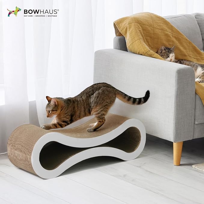 BOWHAUS Infinity Cat Scratcher Lounger, Reversible Scratcher, Infinity Cat Cardboard Scratcher, Large Cat Scratching Pad, Scratching Board, Scratcher Lounge Bed for Indoor Cats, Brown - Image 9