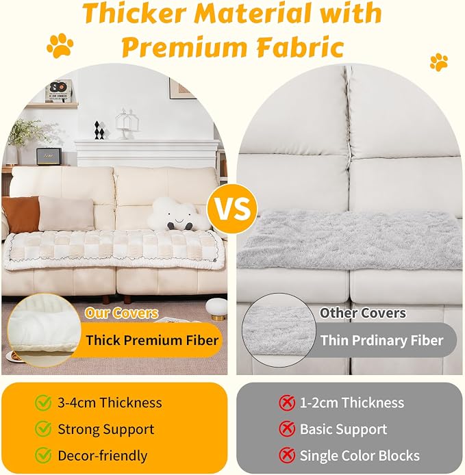 Pet Couch Cover for Dogs & Cats, Soft Flannel Non-Slip Couch Sofa Cover Protector, Dog Bed Sleeping Mat, Washable Reversible Anti-Slip Dog Bed for Small Medium Large Pets(27.6X59.05, Beige) - Image 4