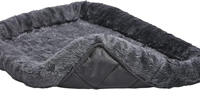 MidWest Homes for Pets QuietTime Dog Bed - Gray Faux Fur Bolster, Ultra-Soft and Machine Washable, Fits 48-Inch Crates and Carriers, for Extra-Large Breed Dogs - Image 4
