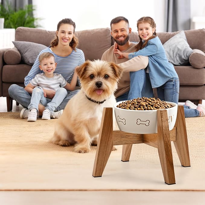 RAINBLELAND Elevated Dog Bowl Stand for Small Dogs, 7" Tall Raised Dog Bowl Stand Fits Up to 7" Bowls, Solid Acacia Wood Dog Bowl Holder, Set of 2 Wooden Dog Feeding Stands (Stand Only) - Image 8