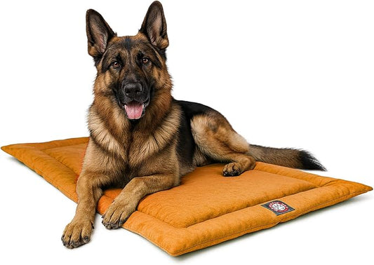 Majestic Pet Orthopedic Memory Foam Dog Crate Mat - Plush Pet Bed Pad for Crates & Kennels | USA Crafted | 48"x30" Villa Orange by MajesticPet