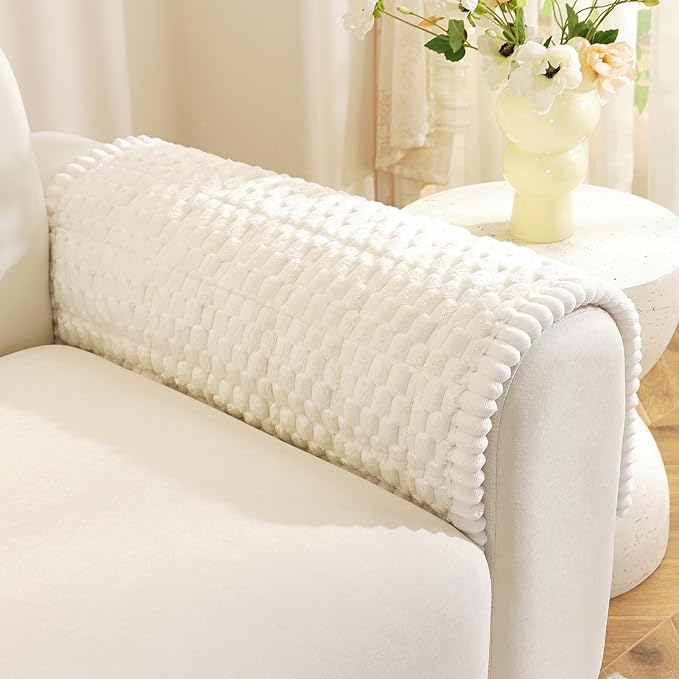 Royhom Couch Cover for Dogs Washable，Non Slip Sofa Protector for Pets | Durable & Easy Care, Soft Furniture Cover for Leather & Fabric Couches Against Claws, Spills & Fur, 20x24 Inch, White by Royhom