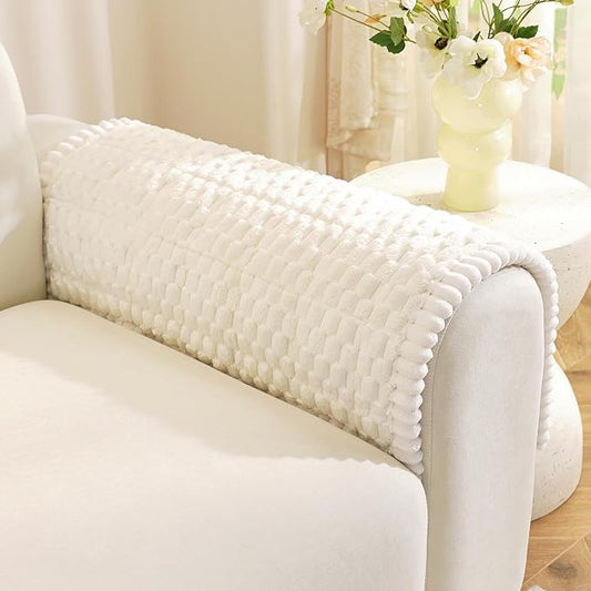 Royhom Couch Cover for Dogs Washable，Non Slip Sofa Protector for Pets | Durable & Easy Care, Soft Furniture Cover for Leather & Fabric Couches Against Claws, Spills & Fur, 20x24 Inch, White by Royhom