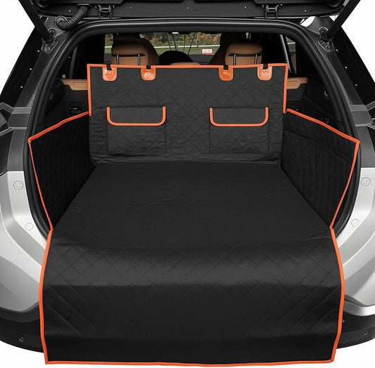 IVY&LANE SUV Cargo Liner for Dogs,Waterproof Trunk Cover Dog Car Seat Mat for SUVs Sedans Vans with Bumper Flap Protector,Non-Slip,Large Size Universal Fit,Black by IVYLANE