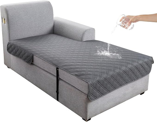Genina L Shape Couch Cover, Sectional Couch Chaise Covers, Waterproof Washable Sofa Covers for Right L Shape Chaise Lounge, Anti-Slip Sofa Slipcovers for Dogs Cats Pet Friendly(Dark Grey) by Genina