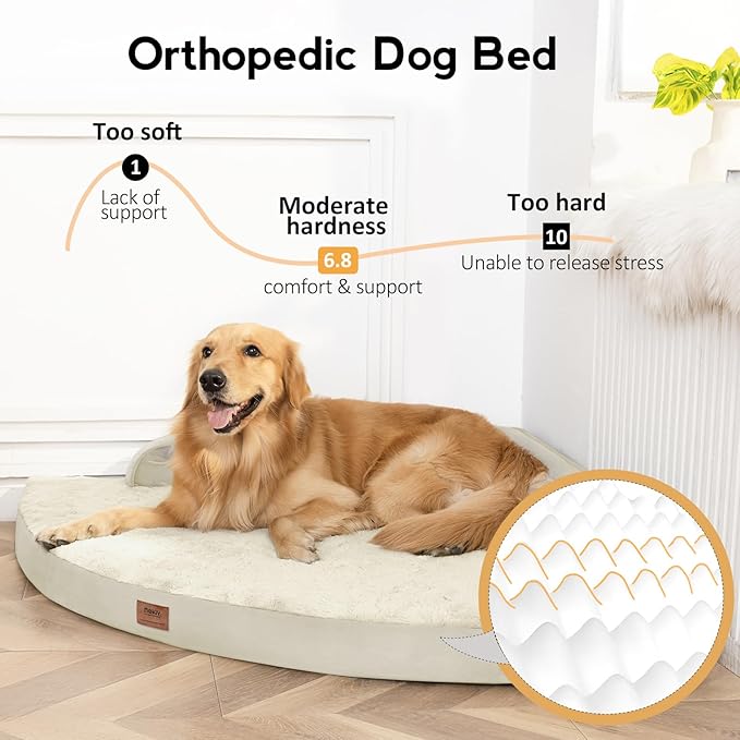 MEKIY Orthopedic Waterproof Dog Bed with Sides for Extra Large Sizes Dogs | Egg Crate Foam, Waterproof Liner, Anti-Slip Bottom, Space-Saving, Perfect for Corners and Sofa Edges, 40 x 40 Inch - Image 2