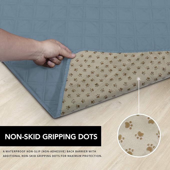 Easy-Going 100% Waterproof Dog Bed Cover, Non-Slip Pet Blanket for Furniture, Washable Couch Cover, Repleasement Sofa Cover (68X82 in,Light Blue) - Image 3