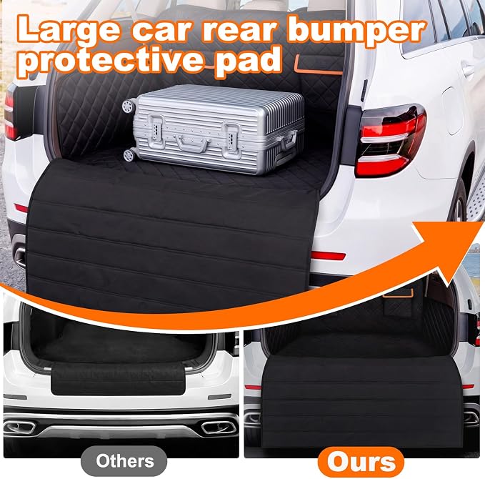 Tinideya Large Rear Bumper Protector for Cars 41 x 40 Inch Bumper Guard Foldable Protective Mat Dog Blanket Cargo Liner Preventing Scratches While Unloading and Loading for SUV Van Truck Vehicle - Image 3