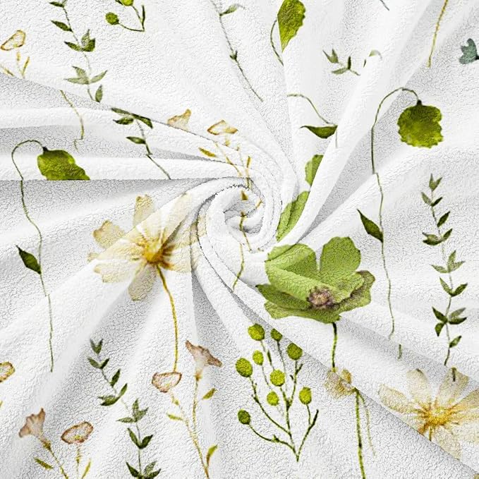 Erosebridal Watercolor Floral Couch Cover Olive Green Beige Flower Sofa Cover Modern Minimalist White Couch Protector 91" X 150" Rustic Farmhouse Washable Non Slip Sofa Protector For Couches And Sofas - Image 7