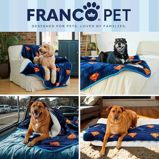 Superman DC Comics Waterproof Dog Bed Cover, XL 60x80 Pet Blanket for Furniture Bed Couch Sofa, (Officially Licensed) by Franco - Image 7