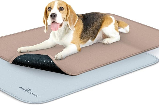 Paw Inspired Washable Crate Liners for Dogs, 35x22 Inch, 2 Pack | Fits 36 Inch Kennels, Leakproof, Non-Slip Pee Pads, Reusable Puppy Pads for Potty Training, Whelping, Waterproof Pet Mat by HOME