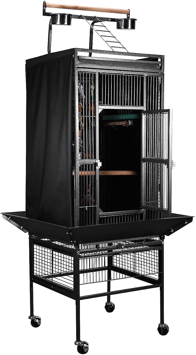 Colorday Good Night Bird Cage Cover for Large Bird Cage with Play Top (Patented), Black 61" - Image 3