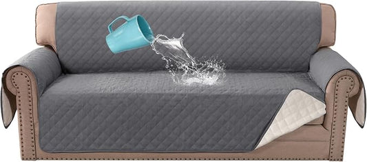 H.VERSAILTEX Couch Cover for 3 Cushion Couch Sofa Cover for Dogs 100% Waterproof Furniture Protector Cover with Elastic Straps for Pet Cat(Sofa, Rocket Gray) by HVERSAILTEX