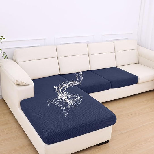 hyha Waterproof Couch Cushion Covers for Pets, Non Slip Sofa Seat Cover | Stretch Jacquard Fabric, Elastic Bottom, Non Slip Fit, Waterproof Protection, Pet Hair Protection (1 Chaise+2 Seater) by hyha