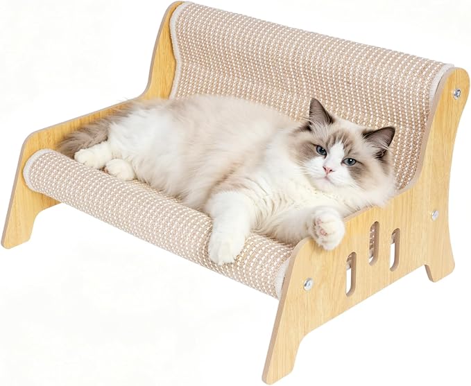 Sisal Cat Scratcher Sofa, Durable Frame Cat Couch Scratcher for Indoor Cats, Mess-Free No Shedding Cat Scratcher Bed, Multi-Functional Lounge for Scratching & Playing, Easy Assembly Furniture - Image 8