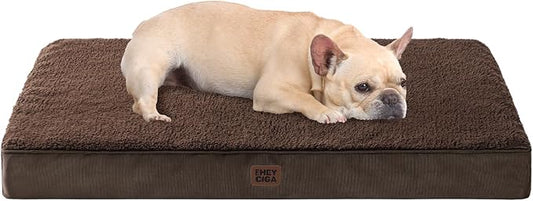 EHEYCIGA Orthopedic Dog Bed with Removable Washable Cover, Brown, 30IN | Egg Crate Foam Support, Durable Oxford fabric, Non-Slip Bottom, Machine Washable, Soft Waterproof Plush Pet Bed Mat For Crate by EHEYCIGA
