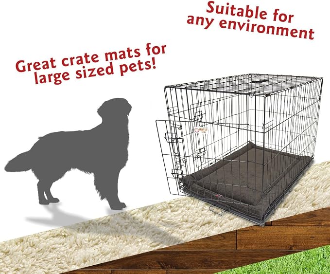Majestic Pet Dog Crate Mat - Machine Washable Soft Plush Pet Bed Pad for Crates & Kennels | USA Crafted | 42"x26" Villa Storm - Image 4