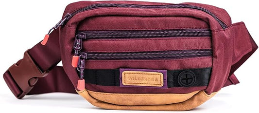 Wilderdog Utility Fanny Pack stores Treats, Balls, Keys in 3 Pockets with adjustable strap and Poop Bag dispenser (Huckleberry) by WILDERDOG