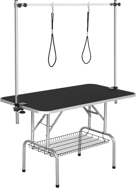 Yaheetech 45-inch Large Heavy Duty Pet Dog Grooming Table W/Adjustable Overhead Arm, Clamps, Two Grooming Noose, Tray by Unknown