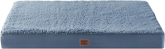 EHEYCIGA Orthopedic Dog Bed Medium with Removable Washable Cover, 30x20 | Egg Crate Foam Support, Durable Oxford fabric, Non-Slip Bottom, Machine Washable, Soft Waterproof Plush Pet Bed Mat For Crate by EHEYCIGA