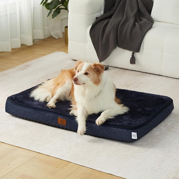 LIORCE Memory Foam XL Dog Bed - 4” Thick Orthopedic Beds for Extra Large Dogs - Waterproof Dog Bed with Removable Washable Cover & Wrap-Around Zipper - Ultimate Comfort and Easy Maintenance - Image 6