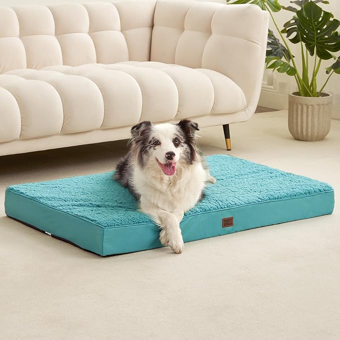 EHEYCIGA Orthopedic Dog Bed Extra Large with Removable Washable Cover, 41IN | Egg Crate Foam Support, Durable Oxford fabric, Non-Slip Bottom, Machine Washable, Soft Waterproof Plush Pet Bed Mat For Crate - Image 7