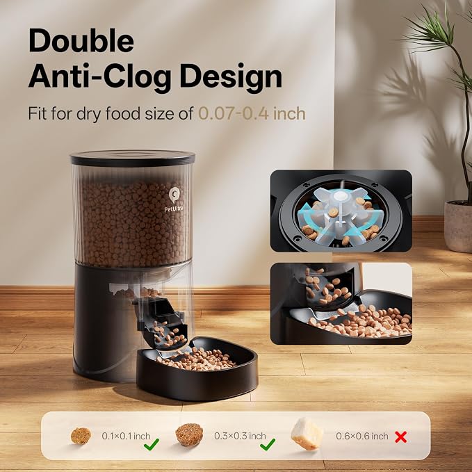 PETULTRA Automatic Cat Feeder WiFi- 5Ghz Cat Food Dispenser with APP Remote Control- Auto Pet Feeder for Small Dog Indoor- Easy to Set Up and Clean- Dual Power with Desiccant Bag Keep Fresh - Image 4