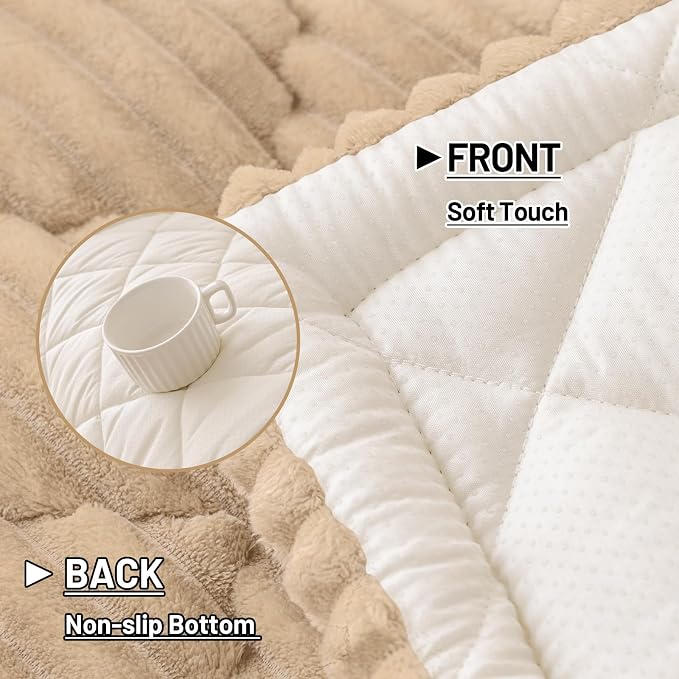 Smiry Couch Cover for Dogs Washable, Non Slip Fuzzy Pet Sofa Protector | Soft Thick Furniture Cover for Sofa, Loveseat and Sectional, Scratch & Pet Hair Resistant (Khaki, 27.6" x 59") - Image 5
