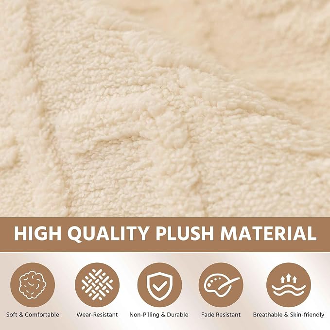 OTOB Sofa Covers for 3 Cushion Couch Washable, All Season Non Slip Plush Dog Couch Cover Geometric Jacquard Sofa Slipcovers, Soft Pet Friendly Furniture Protector, 1 Piece (Beige, 35.4"x70.9") - Image 2
