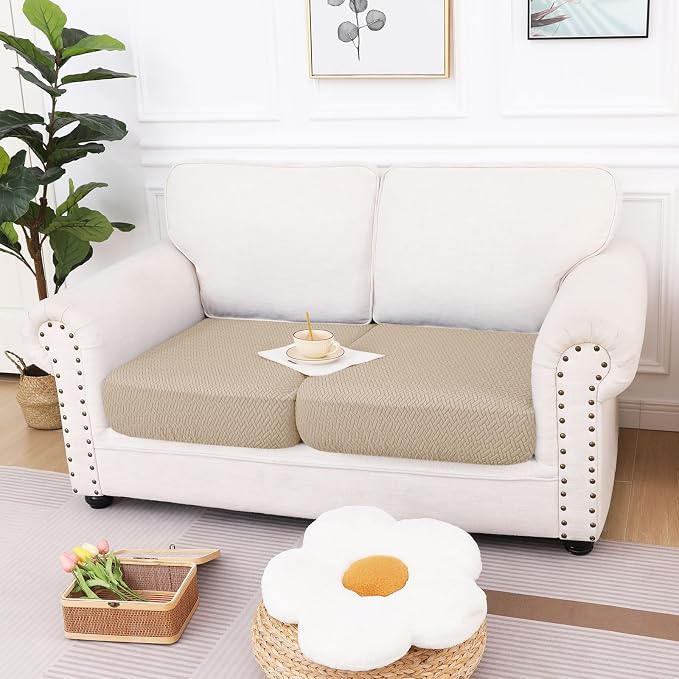 hyha Waterproof Couch Cushion Covers, Anti Slip Sofa Slipcovers for Pets | Waterproof Protection, Thick Jacquard Fabric, Wear Resistant, Anti Slip, Pet Protection (2 Pieces) - Image 5