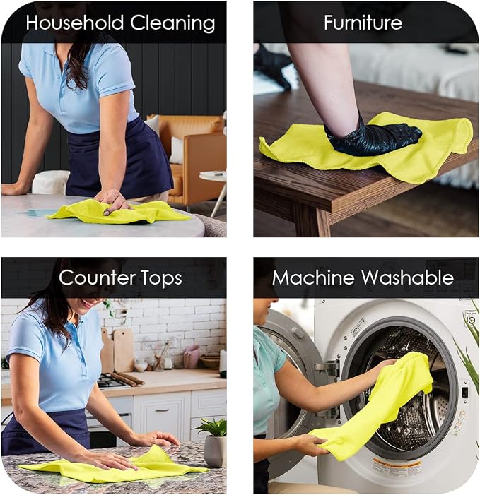 Avalon Towels Microfiber Cleaning Cloths (Value Pack of 36) - Size 16 x 16 Inches, Highly Absorbent Cleaning Rags, Lint Free, Reusable and Washable, Microfiber Towels for Cars - Image 3