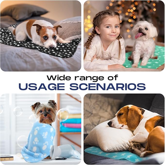 Chumia 28 Pieces Puppy Blanket Bulk Small Fleece Pet Blanket for Puppy Dogs Kitten Cats Pets Soft Warm Paw Print Sleep Mat Bed Covers, 28 Styles(15.75 x 23.63 Inch) - Image 7