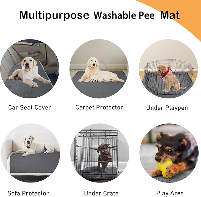 LOOBANI Washable Pee Pads for Dogs, 2 Pack Non-Slip and Leak-Proof,48"x65" | Super Absorbent Reusable Dog Pee Pads, Machine Washable, Extra Large for Whelping, Crate, Playpen, Floor, Housebreaking - Image 6
