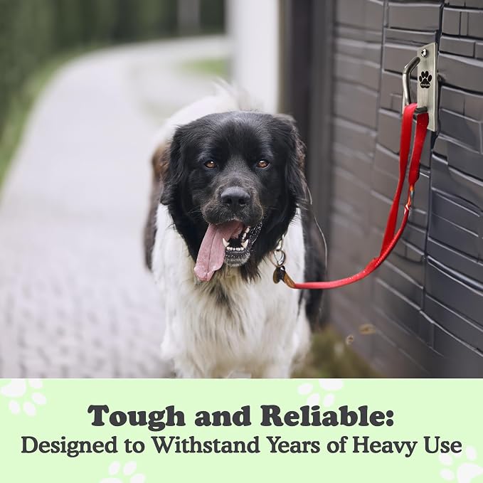 Canine Hitch- Secure Dog Leash Parking Mounted Indoor – Outdoor Wall Hook - Tie Out Stainless Steel Practical Lead Management for Home & Business, Slim Compact - Image 4