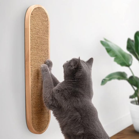 7 Ruby Road Cat Wall Scratcher, Indoor Sisal Scratch Pad Board | Aesthetic Cat Scratcher, Wall-Mount or Floor Use, Solid Rubberwood Frame, Helps Protect Furniture by 7RUBYROAD
