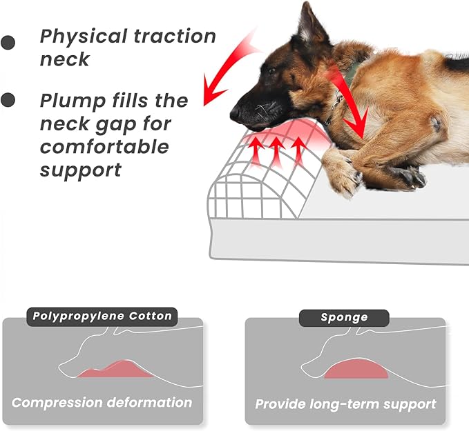 Laifug Orthopedic Dog Beds for Large Dogs,3" Memory Foam Dog Beds,Durable Water Proof Liner Removable and Washable, Nonskid Bottom, Black Grid Grey 34"x22"x5.5" - Image 6
