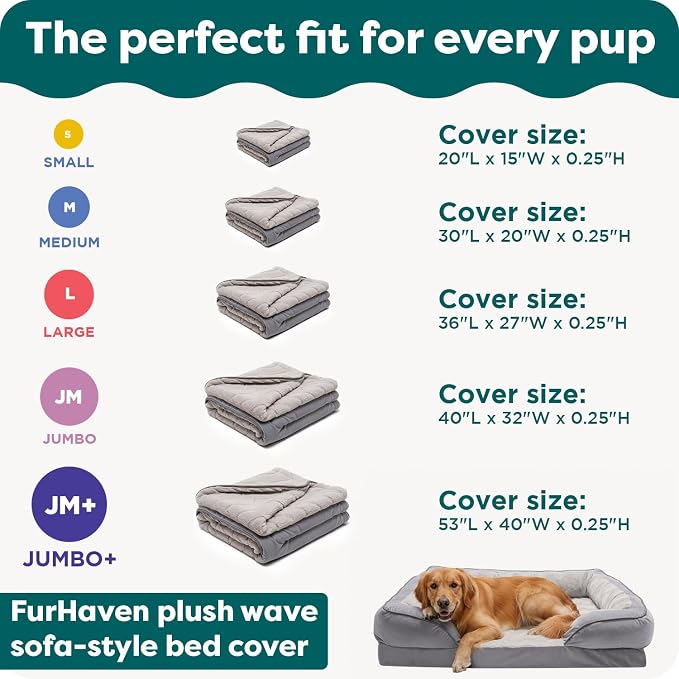 FurHaven Dog Bed Cover Replacement, Sofa-Style Design with Soft, Breathable Fabric for Cozy Comfort, Machine Washable, Jumbo Plus XXL, Plush & Velvet Waves, Brownstone - Image 6
