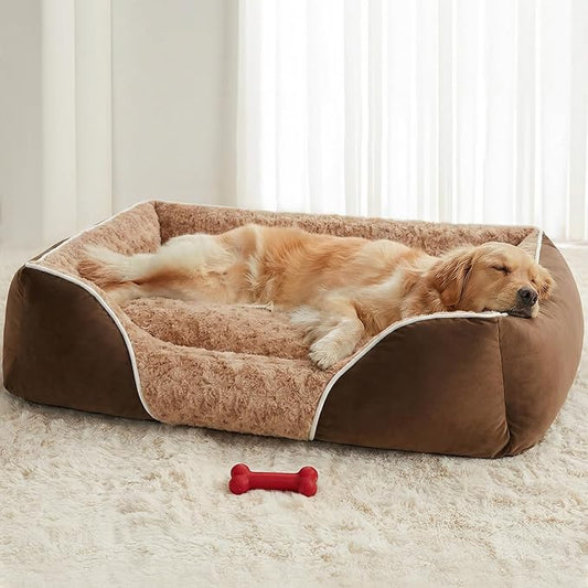 RRPETHOME XL Dog Beds Extra Large Sized Dog,Washable Rectangle Dog Bed for XL Dogs,Orthopedic Pet Sofa Bed, Dog Couch Bed with Anti-Slip Bottom