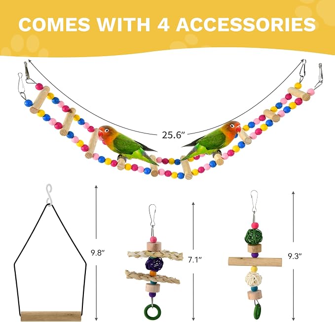 DWVO 62-inch Metal Bird Cage for Cockatiels, Parrots, Pigeons | Bird Cage for Cockatiels, Parrots, Pigeons, Lovebirds, Features Roof Access and Rolling Stand, White - Image 5