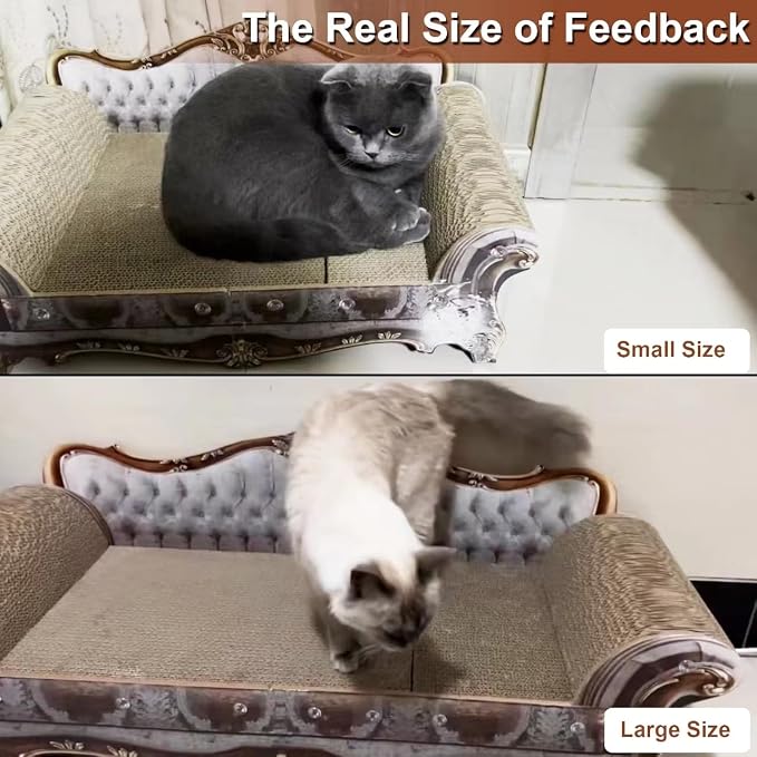 COOZMENT Sofa Shaped Scratching Couch,Thick Scratching Cardboard, Lounge Bed for Indoor Rest&Play, Sofa Scratcher Pad (23 "L X 12.2" W X 10.6 "H) - Image 6