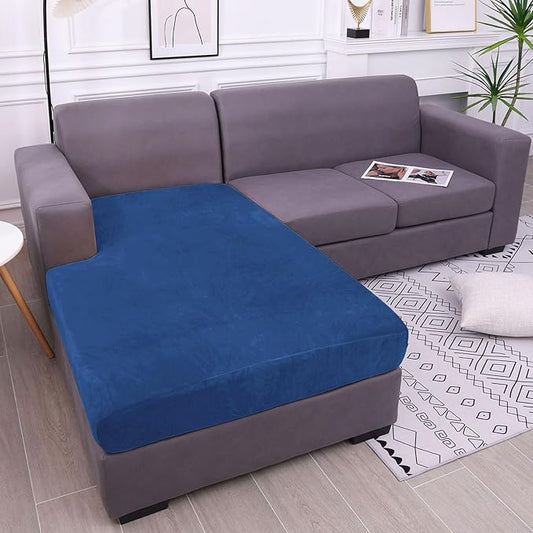 hyha Velvet Couch Cushion Covers, Sofa Covers for Cushion Couch Washable | Soft Plush Sofa Slipcover, Elastic Bottom, Non-Slip Wear Resistant Furniture Protector, Ideal For Pets & Kids, Chaise XL by hyha