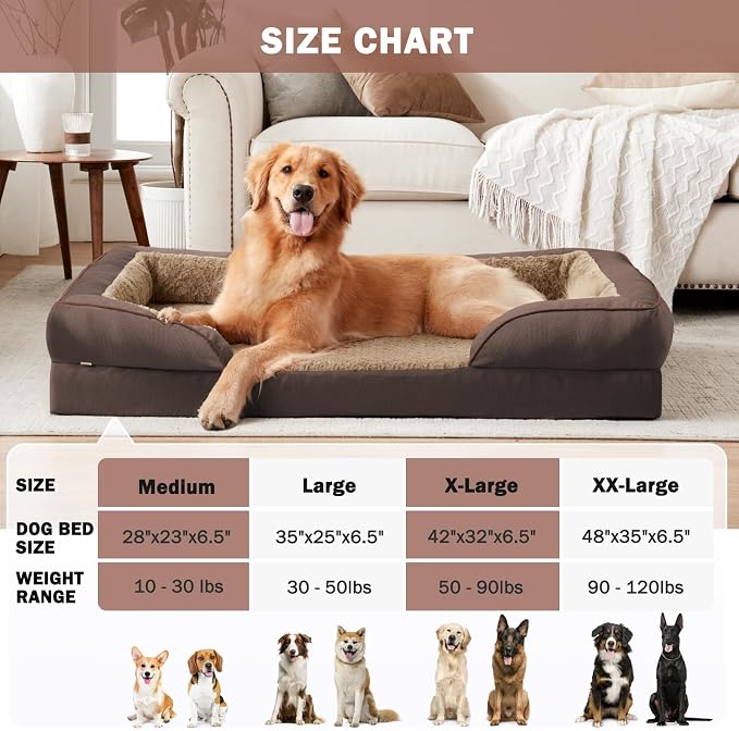 INVENHO Orthopedic Dog Beds Large Sized, XL Egg-Crate Foam Dog Couch with Washable Removable Cover, Waterproof Lining and Nonskid Bottom - Image 7