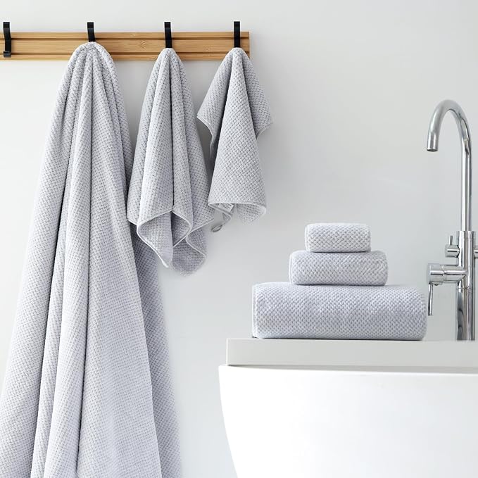 40x80 Inches Bath Sheets Towels for Adults Oversized Bath Towels Extra Large Luxury Super Soft Absorbent Quick Dry Microfiber (Gray, 2PCS) - Image 4